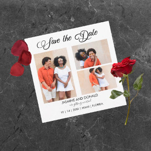 3 Bilder Flat Wedding Save the Date Card