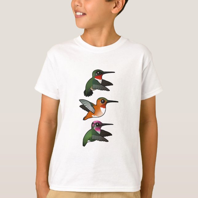 3 Birdbare Vögel im Flug T-Shirt (Vorderseite)