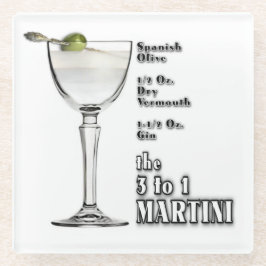 3 bis 1 (Nass) Martini Cocktail Rezeption Art: Glasuntersetzer