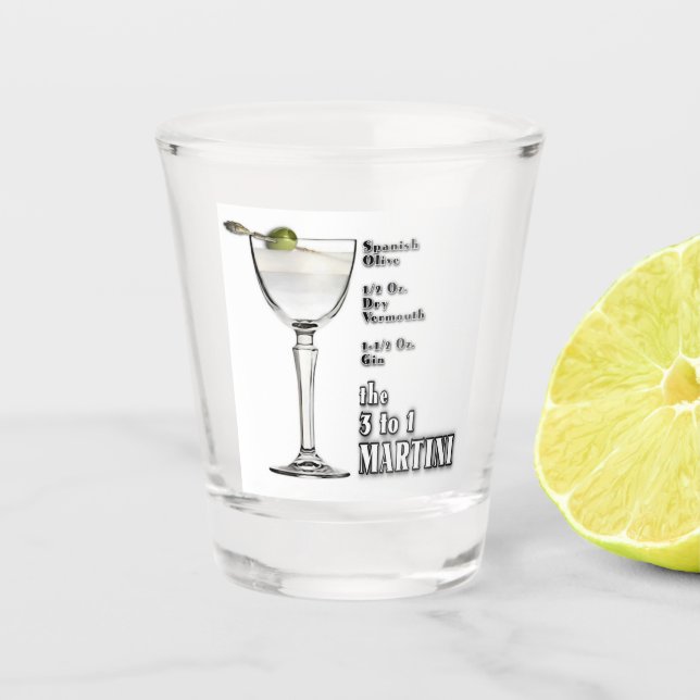 3 bis 1 (Nass) Martini Cocktail Rezeption Art: Schnapsglas (Vorderseite)