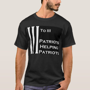 3 bis 3 Patrioten, die schwarzes grenzenfreies der T-Shirt