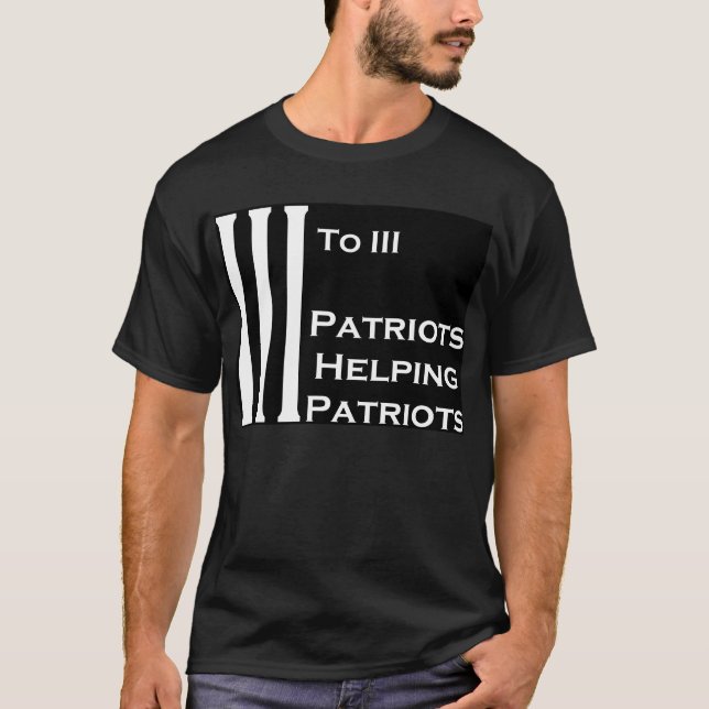 3 bis 3 Patrioten, die schwarzes grenzenfreies der T-Shirt (Vorderseite)