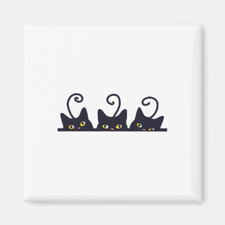 3 Black Cats Funny Cat Liebhaber Design Frauen Män Magnet