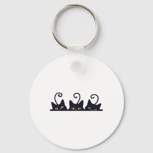 3 Black Cats Funny Cat Liebhaber Design Frauen Män Schlüsselanhänger