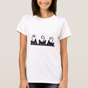 3 Black Cats Funny Cat Liebhaber Design Frauen Män T-Shirt
