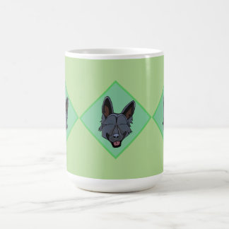 3 Black German Shepherds Green Diamond Tasse