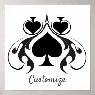 3 Black Spades Tribal Thunder_Cove Poster