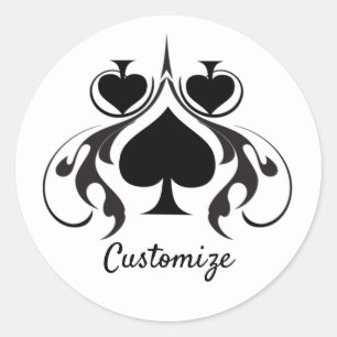 3 Black Spades Tribal Thunder_Cove Runder Aufkleber