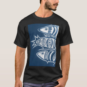 3 Blaue Fische T-Shirt