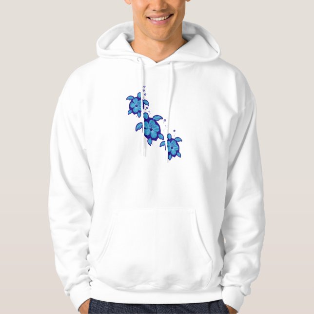3 blaue Honu Schildkröten Hoodie (Vorderseite)
