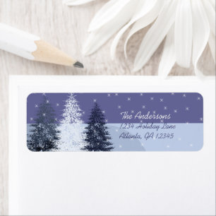 3 Blue Christmas Trees Rücksendeadresse