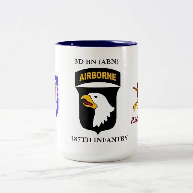 3. Bn (ABN) 187. Infanterie-Tasse Zweifarbige Tasse (Mittel)