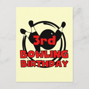 3. Bowling Geburtstagsgeschenke Postkarte