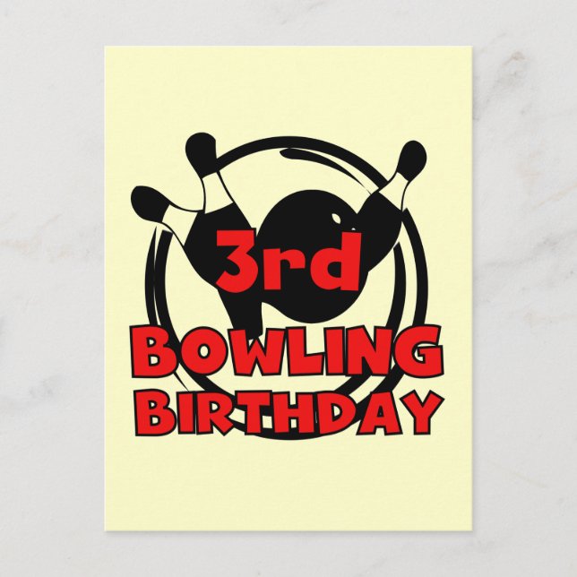 3. Bowling Geburtstagsgeschenke Postkarte (Vorderseite)