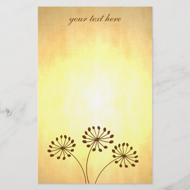 3 Braune Blume Briefpapier (Vorderseite)