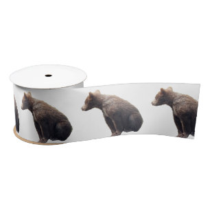 3" breites Satin Ribbon, 2 Yard Spool mit Bärenkup Satinband