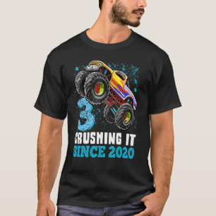 3 Breushing it Seit 2020 Monster Truck 3. Birthda T-Shirt