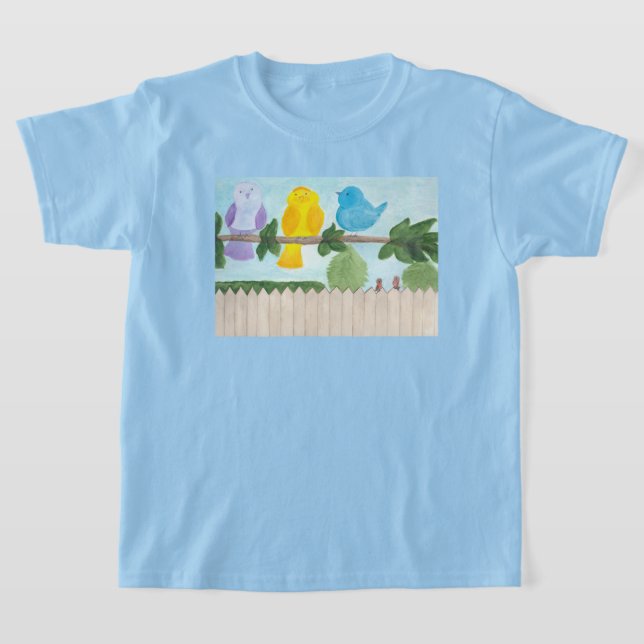3 Bunte Vögel für Kinder T-Shirt (Ablage )