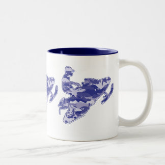 3-Camouflagen-BLUE-Sledder Zweifarbige Tasse