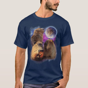 3 Capybara Mond Capybara Stofftier für Männer Wo T-Shirt