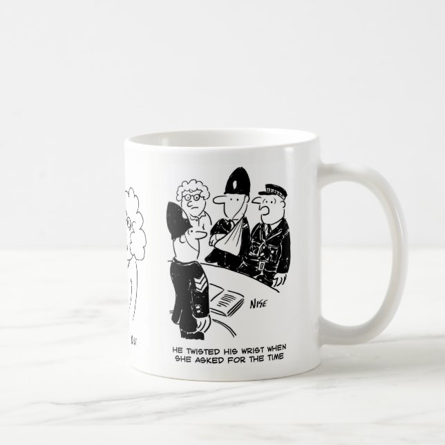 3 Cartoon der Sonnenpolizei zum Thema "Zeit" Kaffeetasse (Rechts)