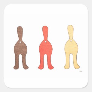 3 Cat Hintern #1 Square Sticker