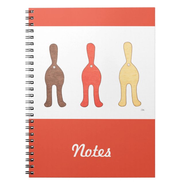 3 Cat Hinterns #1 Notebook Notizblock (Vorderseite)