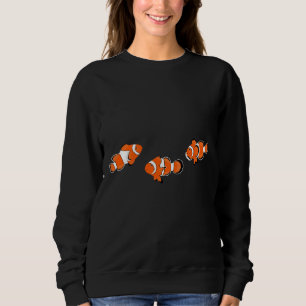 3 Clownfische Anemonefische 3 Orange White Fish Cu Sweatshirt