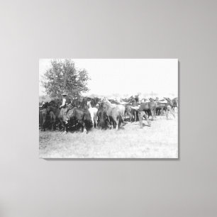 3 Cowboys Roping Pferde FotografieSouth Dakota Leinwanddruck