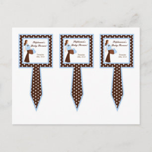 3 Cup Cake Picks Blue Mod Mama Polka Docks Einladungspostkarte