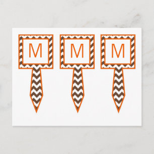 3 Cup Cake Picks Brown Orange Zickzack Name Fokus Postkarte