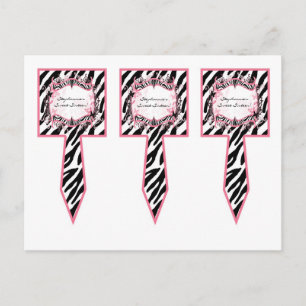 3 Cup Cake Picks Girly Butterfly Zebra Print Patt Postkarte
