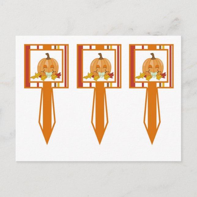 3 Cup Cake Picks Herbst Pumpkin Baby Herbst Postkarte (Vorderseite)