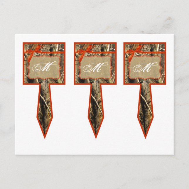 3 Cup Cake Picks Jäger Camoflouge Camouflage Orang Postkarte (Vorderseite)