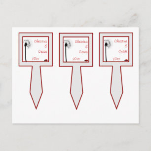 3 Cup Cake Picks Lady Bug on Dandelion Red Silhoue Postkarte