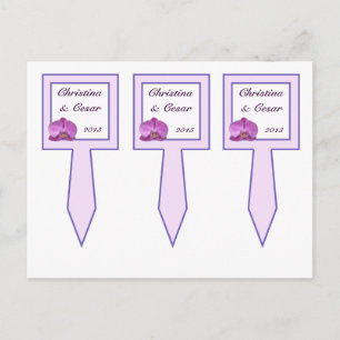 3 Cup Cake Picks Lila Orchideen auf Stem Postkarte