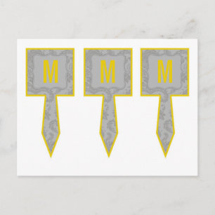 3 Cup Cake Picks Moderne Grau Damasle Spitzenprint Postkarte