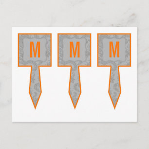 3 Cup Cake Picks Moderne Grau Damasle Spitzenprint Postkarte