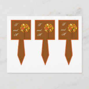 3 Cup Cake Picks Moderne Herbstschlucht Blätter Postkarte