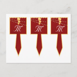 3 Cup Cake Picks Papier Laternen auf Rot Chinesisc Postkarte