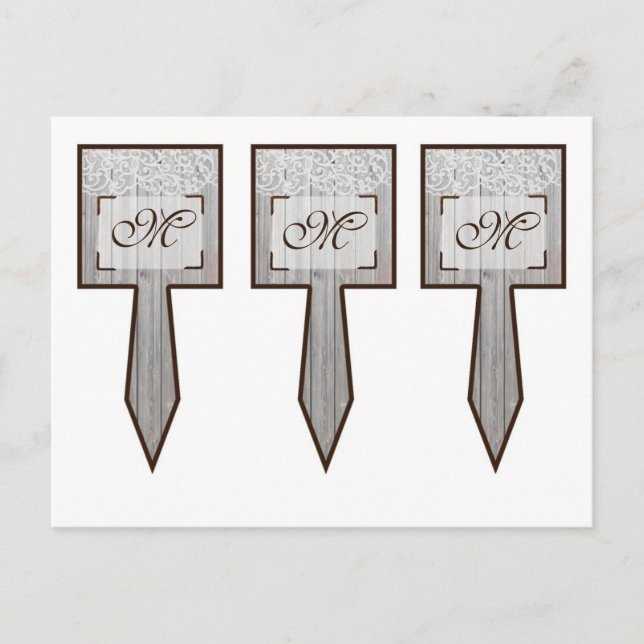 3 Cup Cake Picks Pferdeschuhe auf Land der Holzlac Postkarte (Vorderseite)