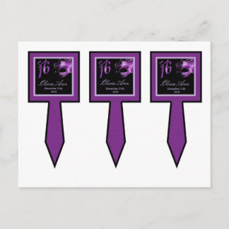 3 Cup Cake Picks Sweet 16 Lila Lilac Black Party Einladungspostkarte
