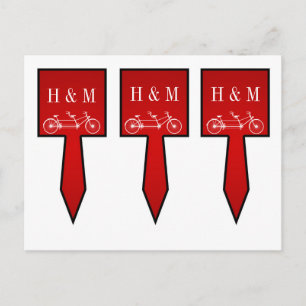 3 Cup Cake Picks Whimsical Crimson Red Double Bike Postkarte