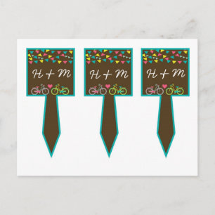 3 Cup Cake Picks Whimsical Liebe Lovers Bikes Bike Postkarte