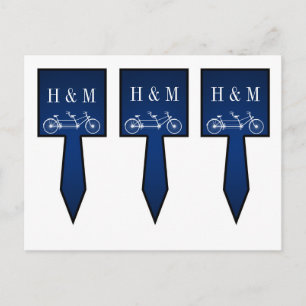 3 Cup Cake Picks Whimsical Navy Blue Double Bike Postkarte