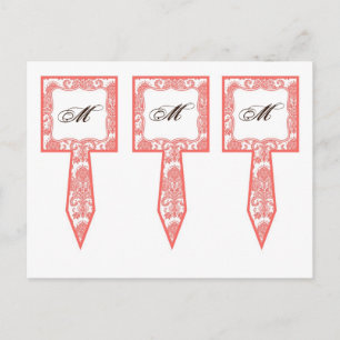 3 Cup Kuchen Picks Koralle Button Weiße Damaske Sc Postkarte