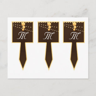 3 Cup Kuchen Picks Papier Laternen auf braunen Chi Postkarte