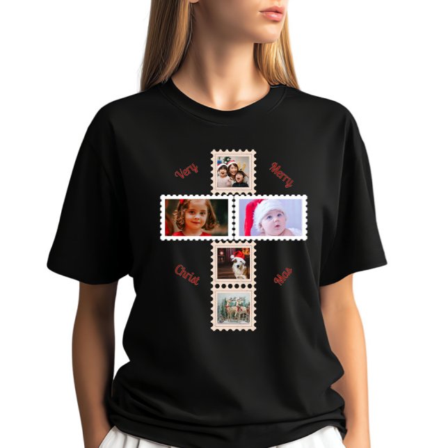 3 Custom Phots Christmas Cross Matching  T-Shirt (Von Creator hochgeladen)