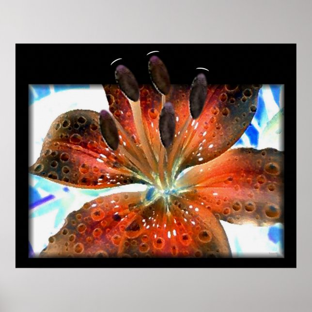 3-D Abstrakt Lilie Poster (Vorne)