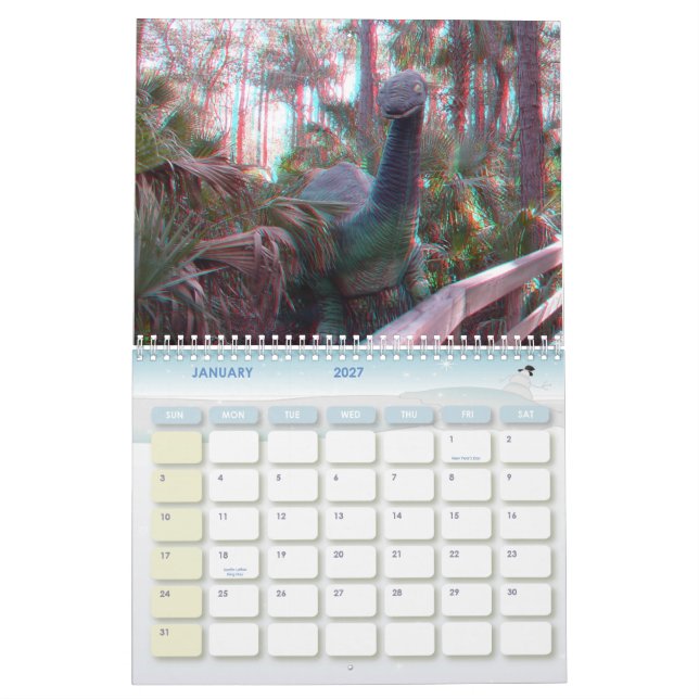 3-D Anaglyph-Foto-Kalender Kalender (Jan 2027)